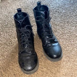 Black combat style boots